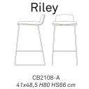 Sgabello Riley Soft CB/2108-A Connubia dimensioni