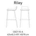 Sgabello Riley Soft CB/2116-A Connubia dimensioni
