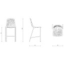Sgabello schienale alto Forest Fast dimensioni