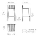 Sgabello Spritz alto Vondom dimensioni