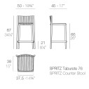 Sgabello Spritz Vondom dimensioni