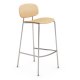 Sgabello cucina Tondina Infiniti cromo rovere naturale