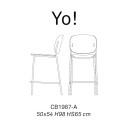 Sgabello Yo! CB/1987-A Connubia dimensioni
