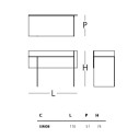 Simoon Scrittoio Glas dimensioni
