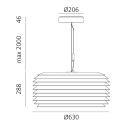 Artemide Slicing 63 lampada a sospensione dimensioni