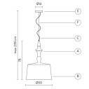 Lampada a sospensione Alì e Babà SE618BS Karman dimensioni