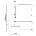 Lampada a sospensione Alì e Babà SE622BS Karman dimensioni
