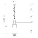 Lampada a sospensione Alì e Babà SE623BS Karman dimensioni