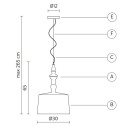 Lampada a sospensione Alì e Babà SE624BC Karman dimensioni