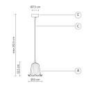Lampada a sospensione CERAUNAVOLTA SE134 3S INT scheda tecnica