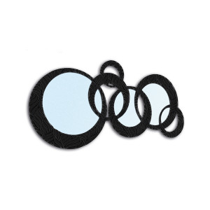 Specchio Circles Petali Black&Black P2934F