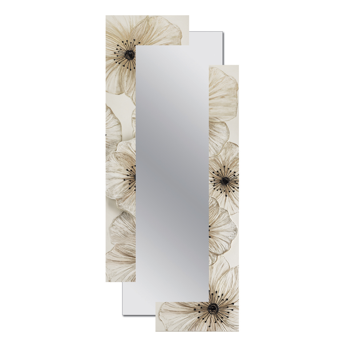 Specchio petunia grande bianco panna