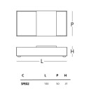 Spectrum Tavolo basso 100x50x31 Glas diemnsioni