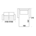 Spike Divano-Letto 2 Posti Felis dimensioni