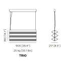 Stick Trio lampada a sospensione Contardi dimensioni