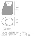 Stone Fioriera 86x66x100 Vondom dimensioni