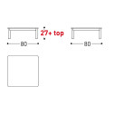 System Tavolino 80x80 H 27 Varaschin dimensioni