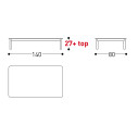 System Tavolino 140x80 H 27 Varaschin dimensioni