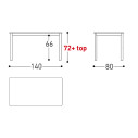 System Tavolo fisso 140x80 Varaschin dimensioni