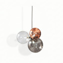 Lampada Atomo T9102 Tonin Casa vista A Sfera A: Fumè trasparente, Sfera B: Trasparente e Sfera C: Rame