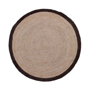 Tappeto rotondo Saht in iuta naturale e nero Ø 200 cm