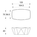Tavolino Diamond medium FS/179/GS Stones dimensioni