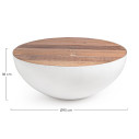 Tavolino Lancaster bianco Ø90  Bizzotto dimensioni