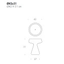 Tavolino Maki T6234 Tonin Casa dimensioni