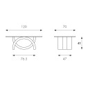 Tavolino Olimpia 120x70 FS/080/Wa Stones dimensioni