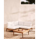 Tavolino Portitxol in legno massiccio di teak 80 x 80 cm Kave Home ambientazione