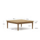 Tavolino Portitxol in legno massiccio di teak 80 x 80 cm Kave Home dimensioni