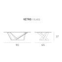 Tavolino Priamo TARGET POINT dimensioni piano vetro