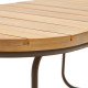 Tavolino esterni Salguer legno massello acacia acciaio marrone Ø 100 x 50cm FSC 100% Kave Home dettaglio