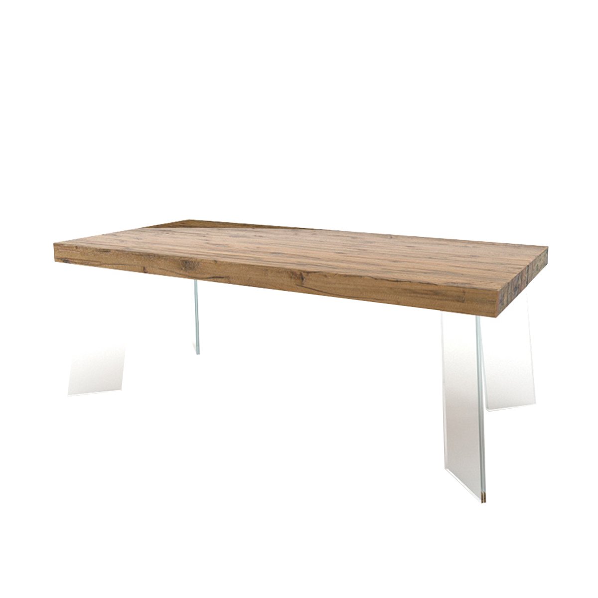 Tavolino Wood base in vetro