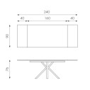 Tavolo allungabile Ceramica 1 OM/313/MB Stones dimensioni