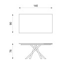 Tavolo allungabile Pulse OM/434/CB Stones dimensioni