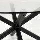 Tavolo tondo Full Argo in vetro e gambe in acciaio finitura nera Ø 119 cm vista