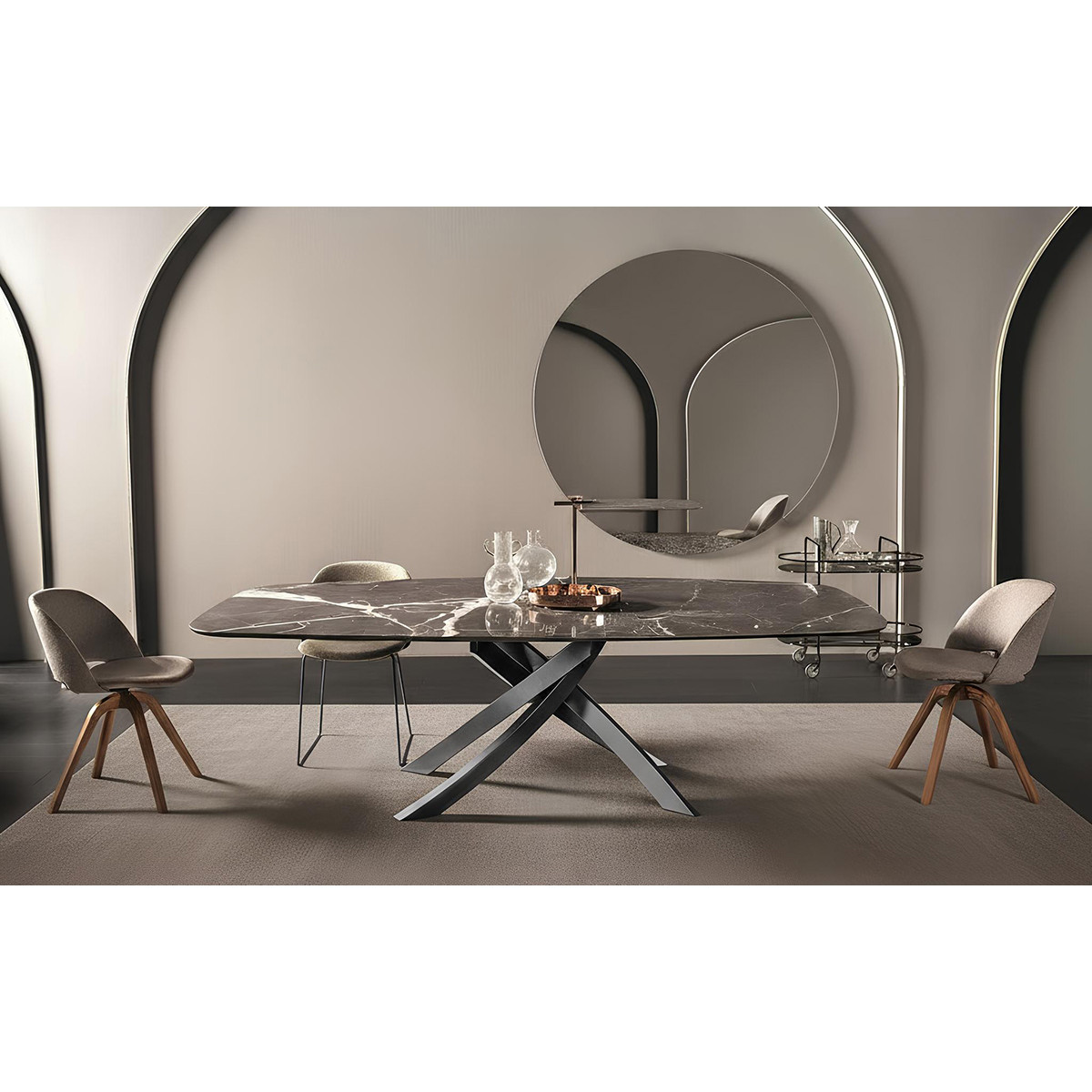 Tavolo Artistico a botte Allungabile 53.65