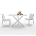 Tavolo Barone 01.58 Struttura Acciaio Laccato Bianco Piano Legno Laccato Bianco 
