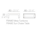 Tavolo basso lettino Frame Vondom dimensioni