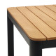 Tavolo 100% da esterno Bona legno massello di teca e alluminio finitura nera 160 x 90 cm Kave Home dettaglio