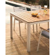 Tavolo 100% esterno Bona legno massello di teca e alluminio finitura bianca 200 x 100 cm Kave Home dettaglio
