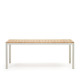 Tavolo 100% esterno Bona legno massello di teca e alluminio finitura bianca 200 x 100 cm Kave Home vista