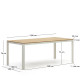 Tavolo 100% esterno Bona legno massello di teca e alluminio finitura bianca 200 x 100 cm Kave Home dimensioni