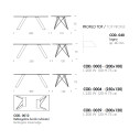 Tavolo Celtis Wood T8084FSW Tonin Casa dimensioni