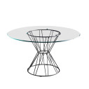 Tavolo Circus Ø 130 Colico top cristallo trasparente