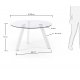 Tavolo rotondo Carib in vetro e gambe in acciaio finitura bianca Ø 130 cm dimensioni