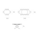 Tavolo Cross 160 Allungabile botticella dimensioni