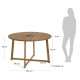 Tavolo da esterno rotondo Dafna in legno massello di acacia Ø 120 cm FSC 100% dimensioni