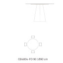 Tavolo Dix CB/4804-FD 90 Connubia dimensioni